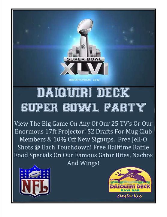 sarasota nightlife Daiquiri Deck Super Bowl